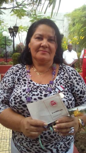 Amarilis Rivero, una de las condecoradas. Foto: Betty Beatón Ruiz