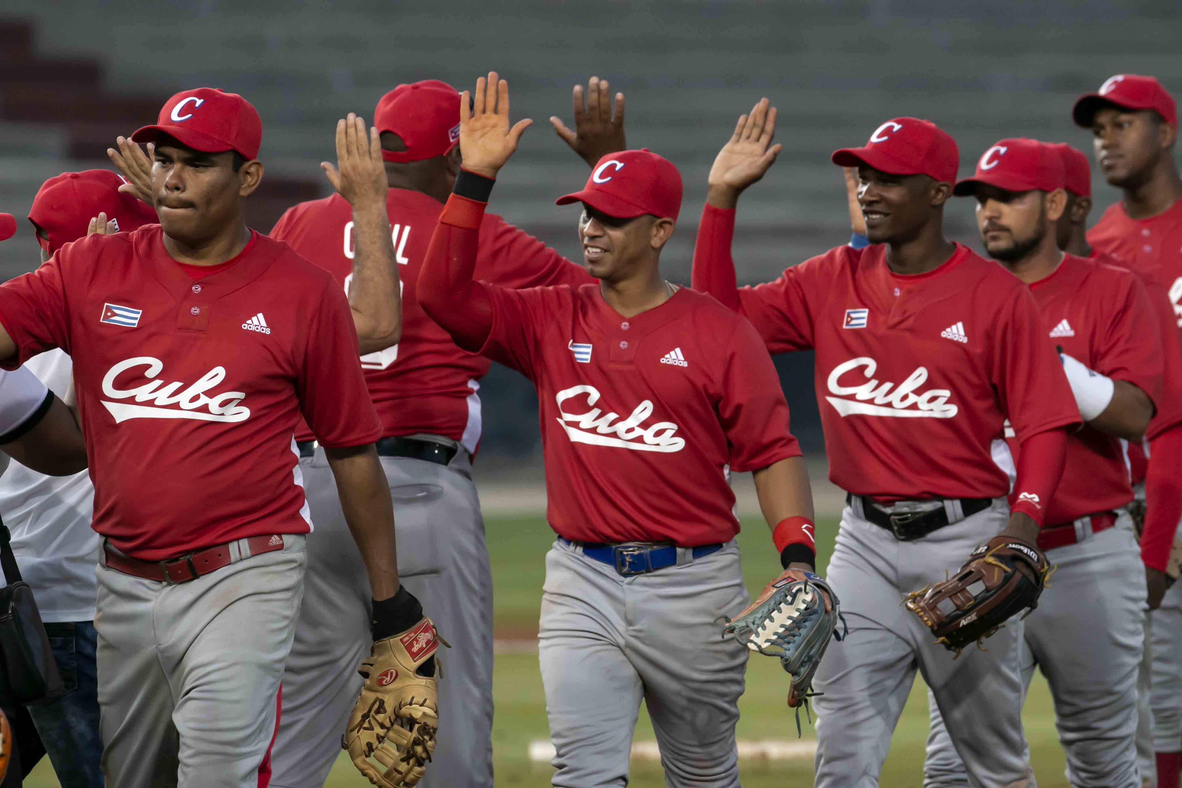 Tunas, de Cuba, derrota a Charros de Jalisco, de México, en el estadio Rob Carew, en la edición 61 de Serie del Caribe de Béisbol, en Ciudad de Panamá, Panamá, el 5 de febrero de 2019. Foto Roberto Morejon Rodriguez / Perodico JIT