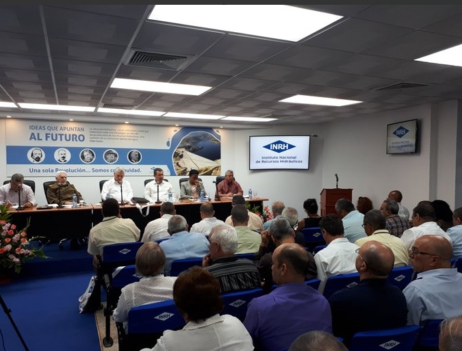 Díaz-Canel en balance anual del Instituto Nacional de Recursos Hidráulicos