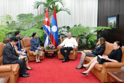 Díaz-Canel recibió a Presidenta de la Asamblea Nacional de Laos