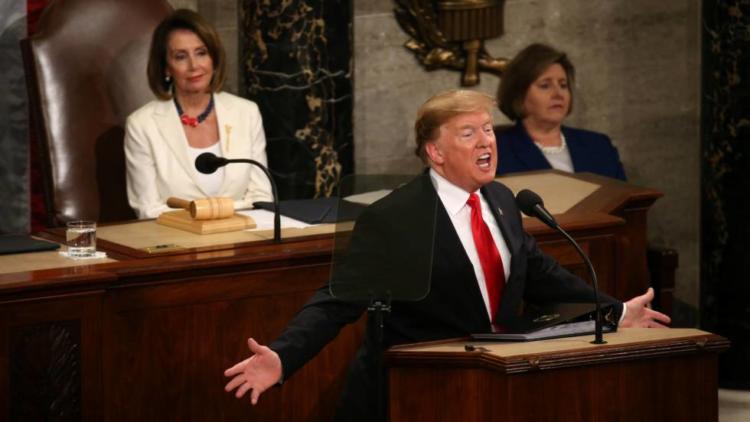 Trump durante el discurso del Estado de la Unión. Foto: Reuters