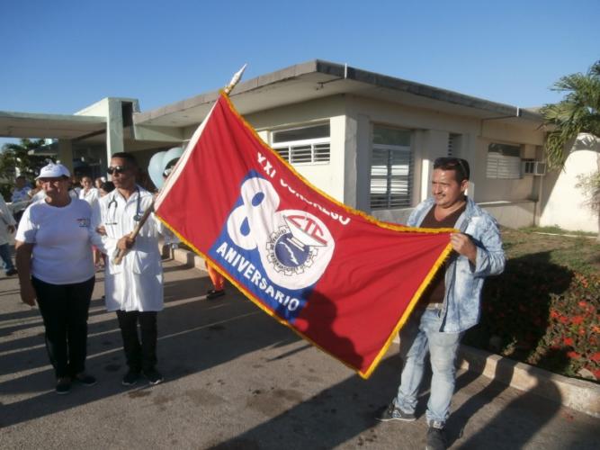 bandera xxi congreso continua recorrido en camagüey