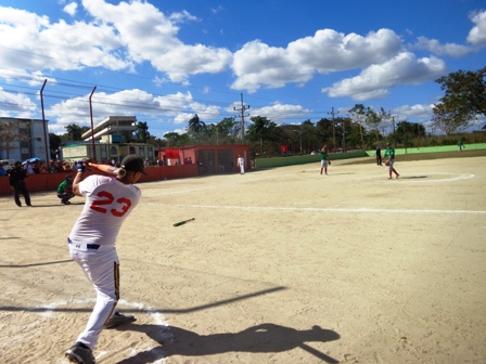 Tope amistoso de softbol Cuba-México. Foto: De la autora.
