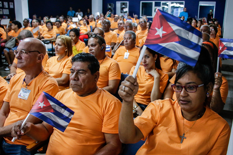 Acto por el día del trabajador Metalúrgico y Electrónico en la sede de la Empresa Industria Electrónica, en La Habana, el 22 de marzo de 2019. FOTO/Abel Padrón Padilla