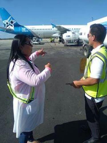 La eficiencia resalta en el Aeropuerto Abel Santamaría, uno de los centros que recibió la Bandera XXI Congreso en Villa Clara. Foto: Lourdes Rey Veitía