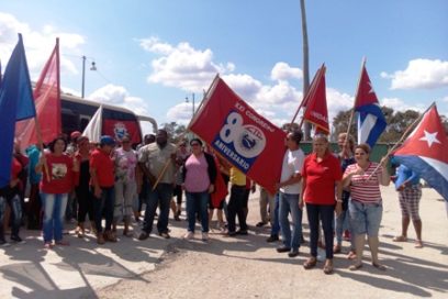 Bandera XXI Congreso de la CTC ya está en predios espirituanos