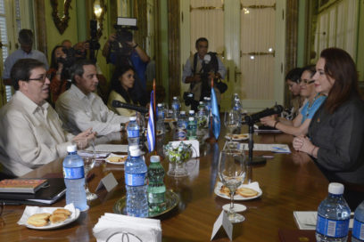 Sostienen conversaciones Canciller cubano y Presidenta de la Asamblea General de Naciones Unidas