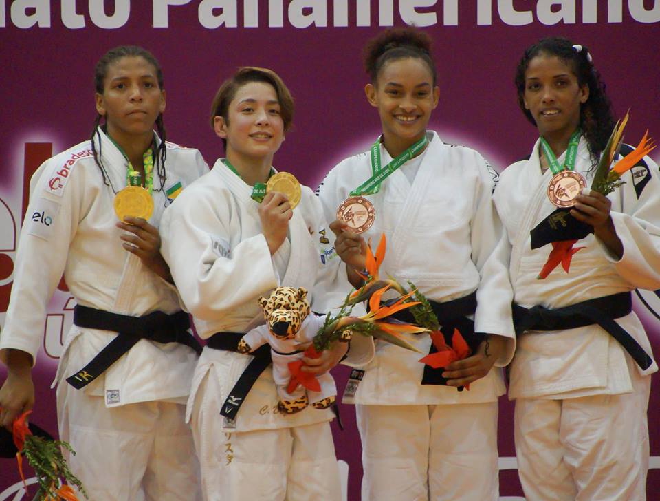 Podio de la división de 57 kilogramos en el campeonato panamericano de judo. Foto: sitio oficial
