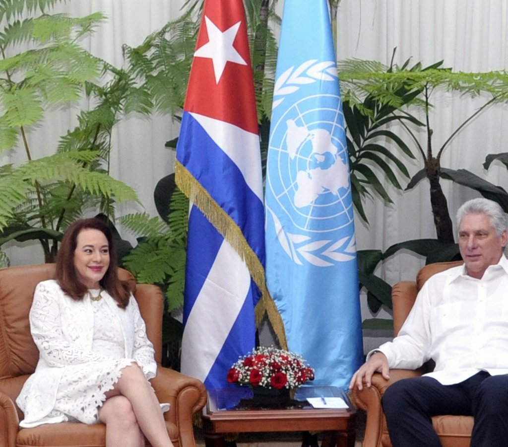 Recibió Díaz-Canel a la Presidenta de la Asamblea General de la ONU