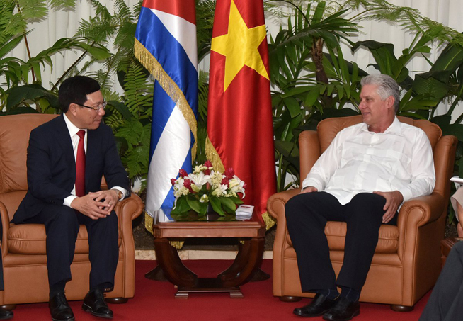 Phan Binh Minh y Díaz-Canel. Mayo 2019