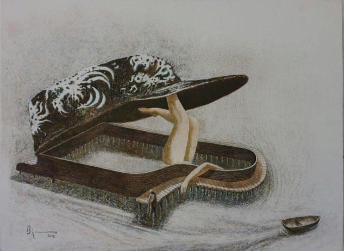 Beja Mientras pasa el huracán 2018 técnica mixta sobre lienzo 126 x 166 cm