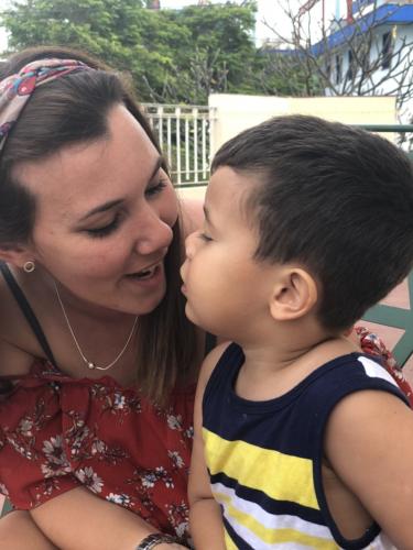Claudia Muma Alvariño Díaz, actriz de cine y teatro, codirectora de la Compañía de Teatro Infantil La Colmenita y madre del pequeño Lucas de tres años de edad. Foto: Ana María García Horta