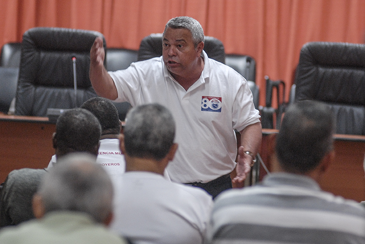 Ulises Guillarte De Nacimiento secretario general de la Central de trabajadores de cuba en ejercicio meteoro 2019 . La Habana 18 de Mayo 2019. Foto Heriberto González Brito.