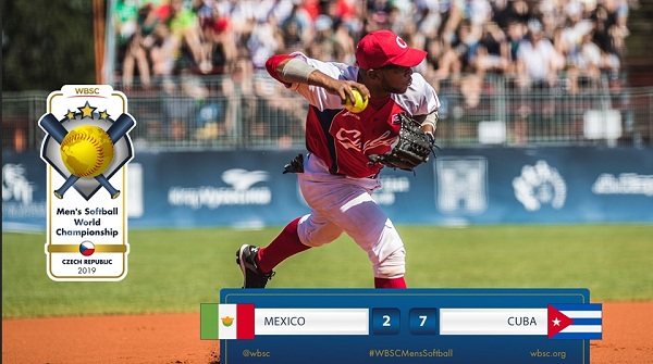 Cuba arrolló 7-2 a México en Mundial de Sóftbol. Foto: del evento