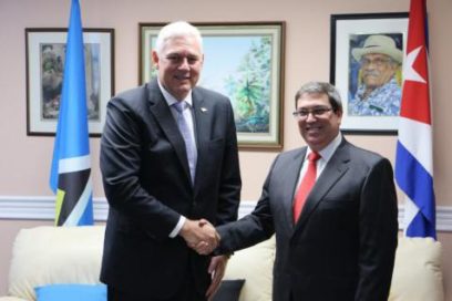 Recibe Primer Ministro de Santa Lucía a Canciller cubano