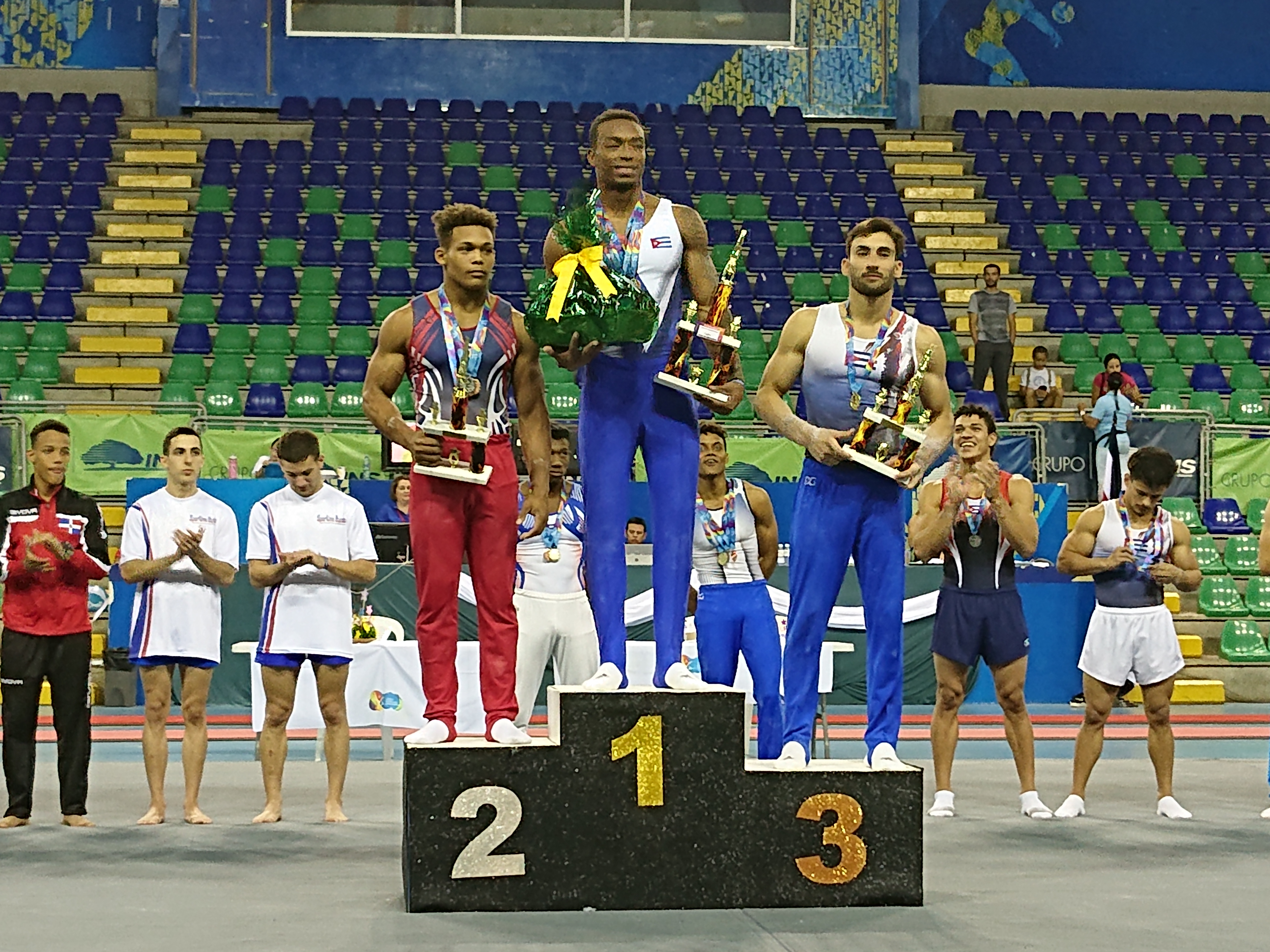 Podio masculino y cubano en la Copa Internacional de Gimnasia en Costa Rica. Foto: del evento