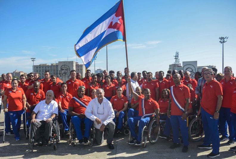 Realizan acto de abanderamiento a atletas, que participarán en los Juegos Parapanamericanos Lima 2019, en el Memorial José Martí de La Habana, Cuba, el 20 de julio de 2019. ACN FOTO/ Ariel LEY ROYERO/ rrcc
