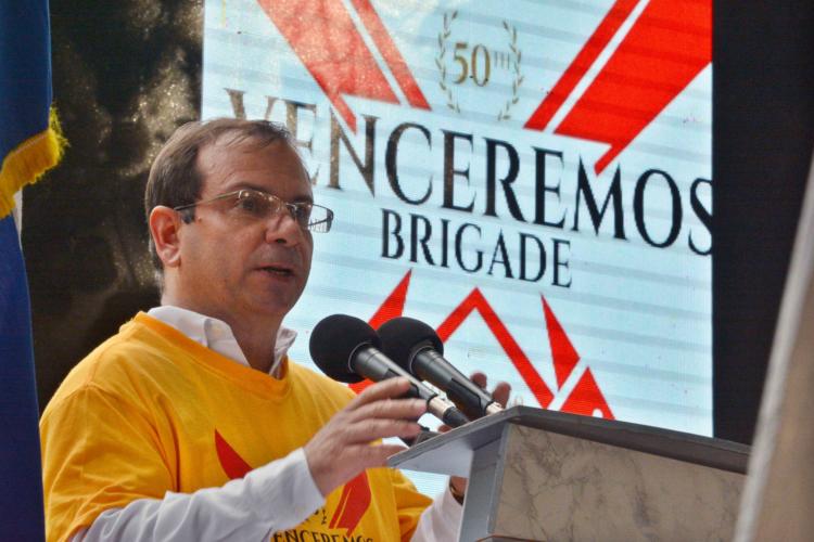 Fernando González Llort, presidente del Instituto Cubano de Amistad con los Pueblos expresó su gratitud con los tanto que hicieron por el regreso de Los Cinco. Foto: Omara García Mederos/ACN