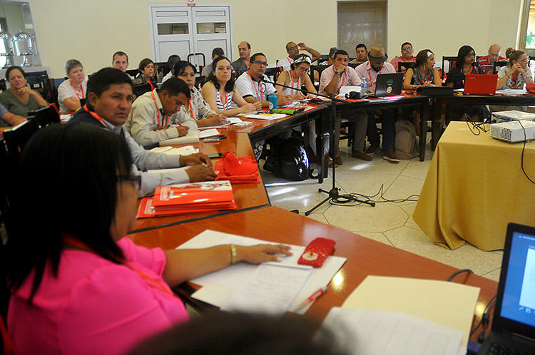 Coloquio Internacional Sindical del sector az'ucarero y bebidas .Prov de Villa Clara Cuba . 8 de Julio 2019. Foto Jos'e Ra'ul Rodr'iguez Robleda