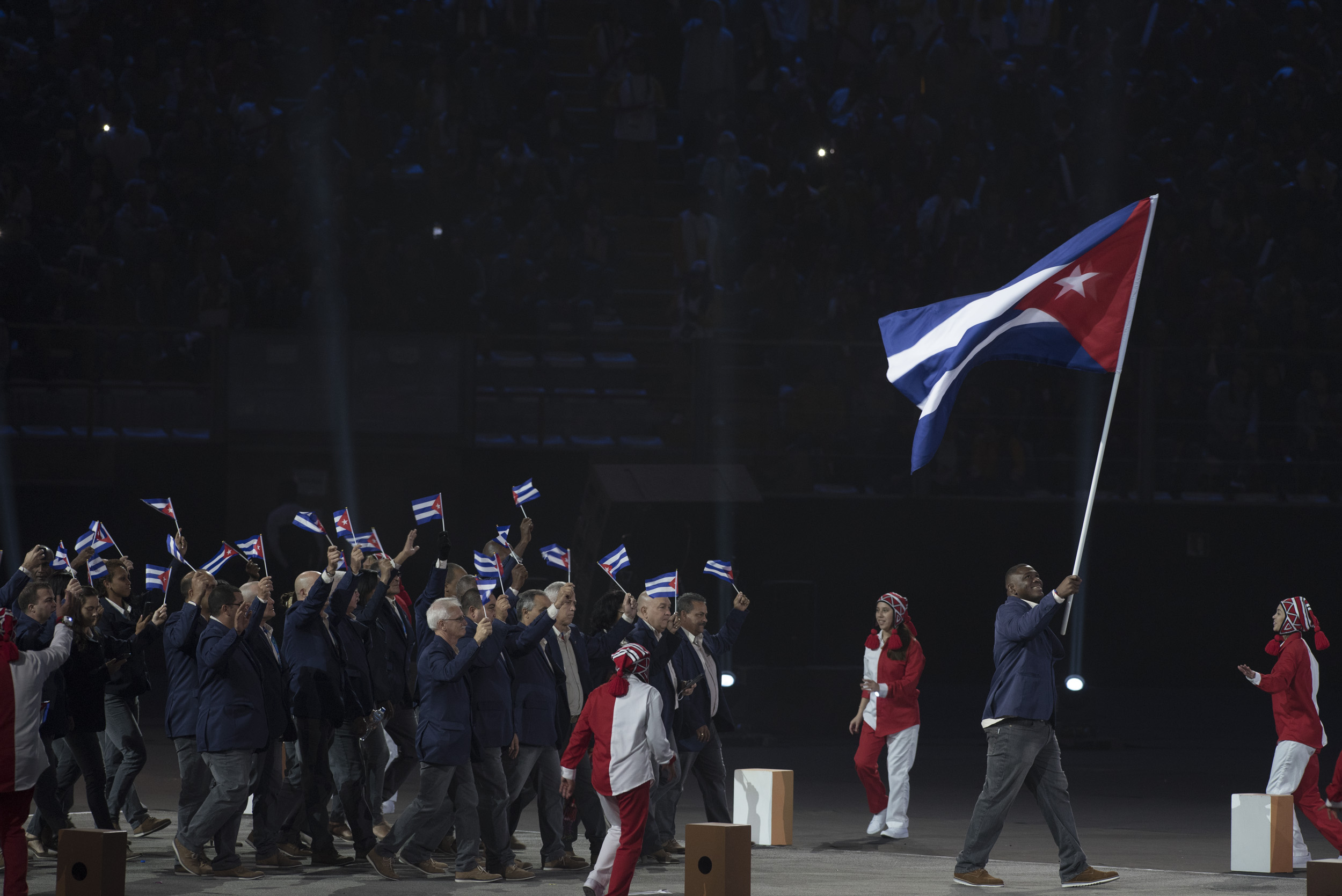Delegación cubana en la Inauguración de los Juegos Panamericanos. Foto: José Meriño
