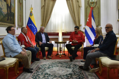 Presidente de Venezuela recibe a su par cubano Miguel Díaz-Canel