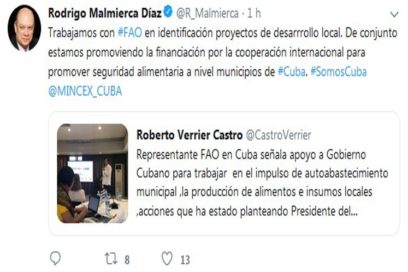 Cuba Highlights Work with FAO to Boost Agricultural Projects