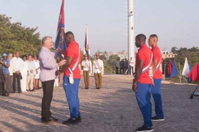 Diaz-Canel Flags Cuban Delegation to Pan-Am Games in Lima