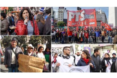 Protestan movimientos sociales en centro de Buenos Aires