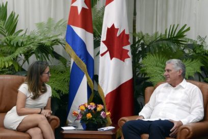 Recibe Díaz-Canel a la Canciller de Canadá