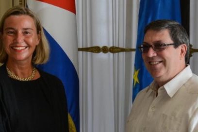 Recibe canciller cubano a jefa de la diplomacia europea