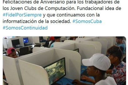 Felicita Díaz-Canel a los Joven Club por su aniversario 32