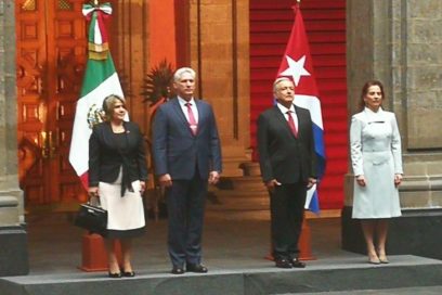 López Obrador recibe a Díaz-Canel en el Palacio Nacional (+ Video)
