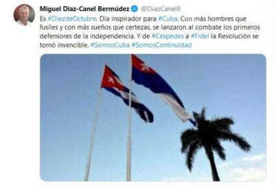 Presidente de la República, Miguel Díaz-Canel, califica al 10 de octubre como «Día inspirador»