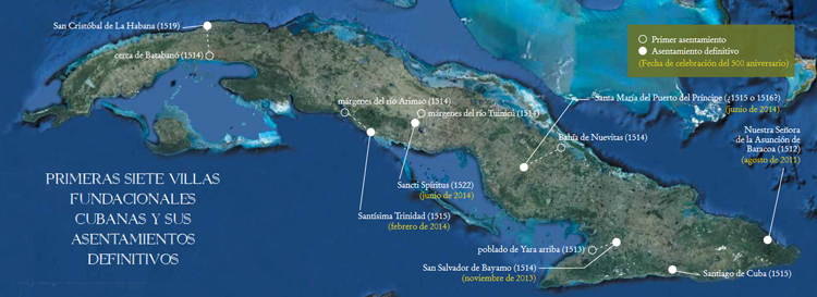 Primeras 7 villas fundadas en Cuba