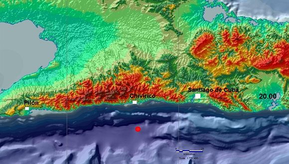 El mismo tuvo una magnitud de 3.1 y estuvo localizado a 27.2 km al sur sureste de Chivirico. Foto: CENAIS.