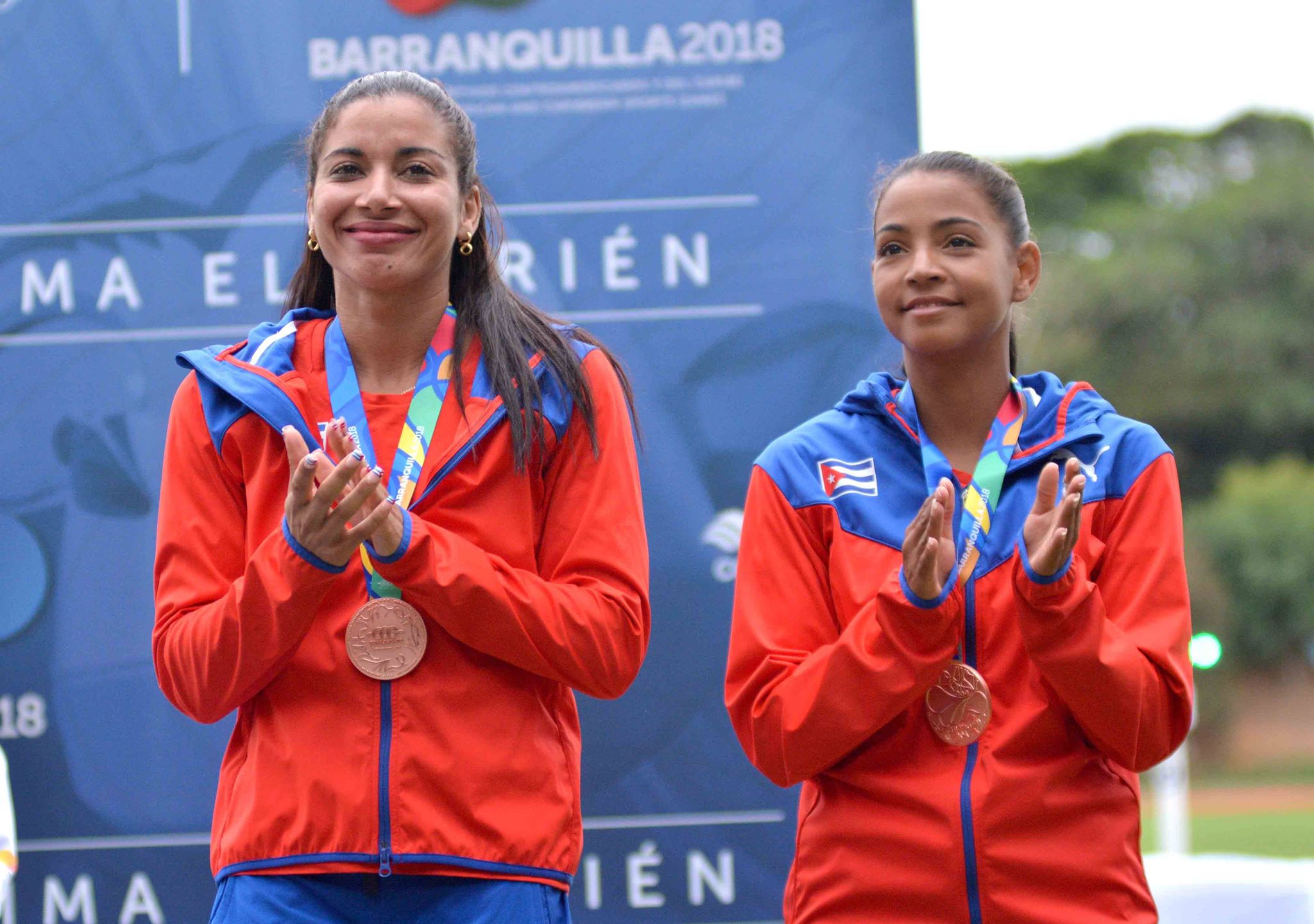 Leidi Laura Moya y Eliani Cámara en Barranquilla 2018. Foto:ACN