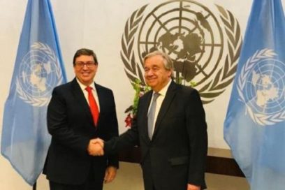 Canciller cubano intercambia con Secretario General de la ONU