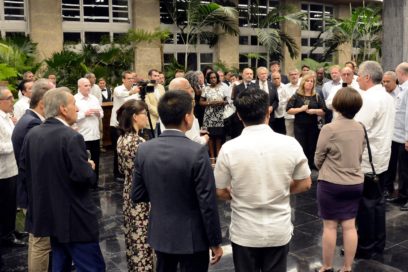 Sostuvo Díaz-Canel encuentro con ministros, jefes de delegaciones y empresarios que participan en FIHAV 2019