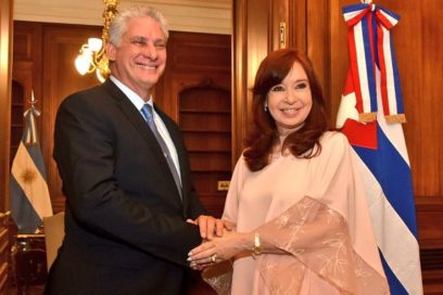 Fraternal encuentro del Presidente cubano con la vicepresidenta argentina (+Fotos y Video)