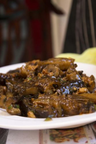 Pepino de mar con picadillo. Foto: de la autora