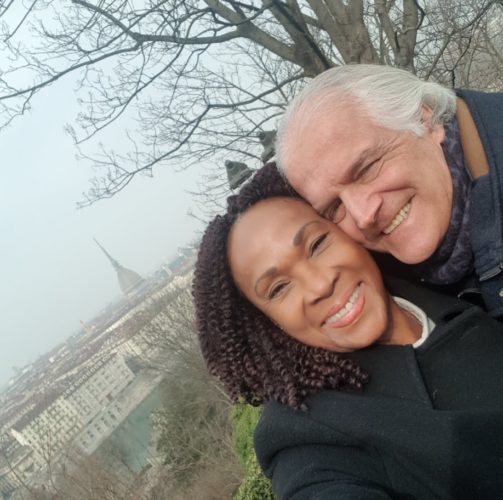 Ana Fidelia junto a su esposo en Torino, Italia, en febrero. Foto: de la entrevistada