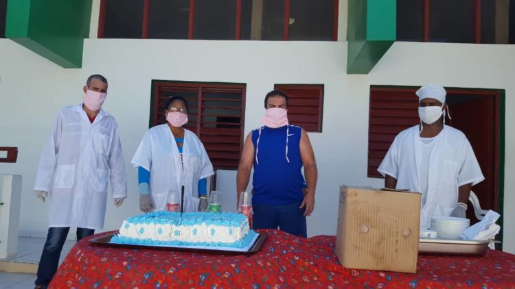 El cumpleaños de Leuris Pupo en el Centro de Aislamiento La Lupe. Foto: cortesía del entrevistado