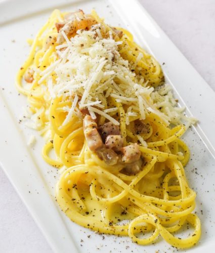 Spaguetti a la carbonatada. Fuente: Unsplash