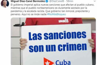 Presidente de Cuba tilda de inmoral y prepotente a gobierno de EE.UU.