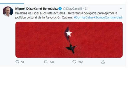 Presidente de Cuba rememora palabras de Fidel Castro a intelectuales