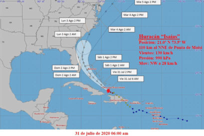 Isaías azota al grupo sur de las Bahamas