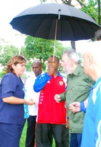 En una de las visitas de Fidel al Mausoleo. Foto: Cortesía de la entrevistada