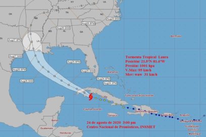 Aviso 22: Laura tocó tierra por las inmediaciones de punta la Capitana, en Artemisa