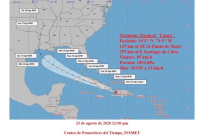Aviso No. 11 Laura se aproxima al oriente de Cuba