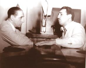 Fidel en la entrevista concedida a García Inclán en el espacio El periódico del Aire, al día siguiente de salir del Presidio Modelo.